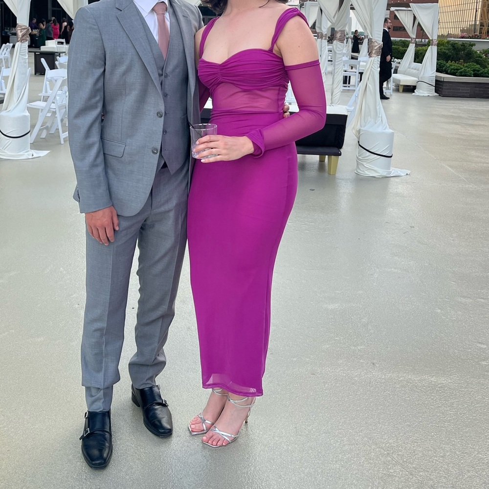 Elegant Purple Midi Dress